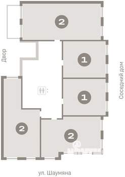 2-к квартира, вторичка, 104м2, 2/9 этаж