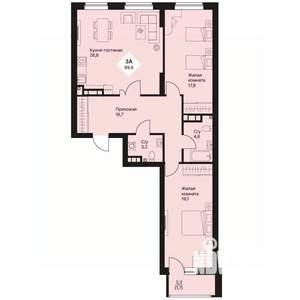 2-к квартира, вторичка, 90м2, 9/25 этаж