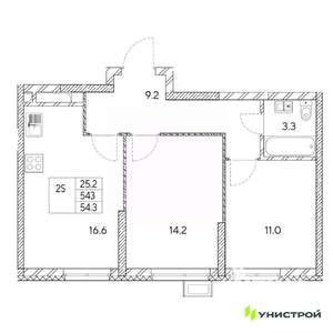2-к квартира, вторичка, 54м2, 12/31 этаж