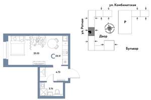 Студия квартира, вторичка, 29м2, 3/21 этаж