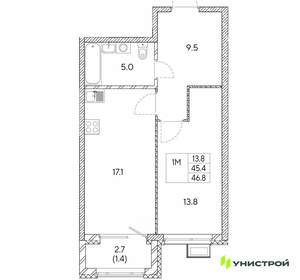 1-к квартира, вторичка, 47м2, 30/30 этаж