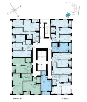 2-к квартира, строящийся дом, 75м2, 16/25 этаж