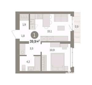 1-к квартира, вторичка, 40м2, 5/7 этаж