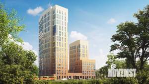 1-к квартира, строящийся дом, 45м2, 1/25 этаж