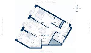 2-к квартира, вторичка, 67м2, 7/31 этаж