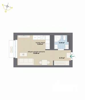 Студия квартира, вторичка, 27м2, 15/26 этаж