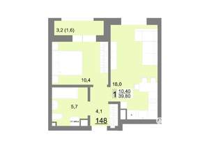 1-к квартира, вторичка, 40м2, 18/26 этаж