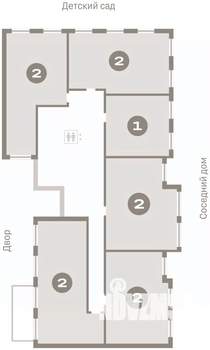 2-к квартира, вторичка, 66м2, 2/8 этаж