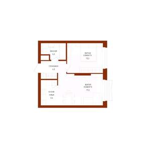 2-к квартира, строящийся дом, 45м2, 14/29 этаж