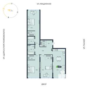 3-к квартира, вторичка, 124м2, 2/30 этаж
