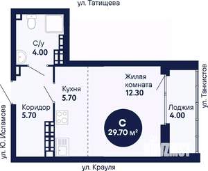 Студия квартира, сданный дом, 30м2, 20/21 этаж