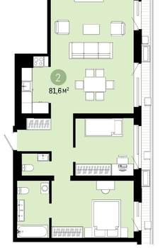 2-к квартира, вторичка, 75м2, 6/7 этаж
