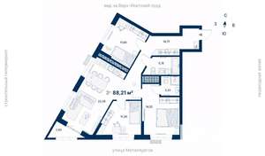 3-к квартира, вторичка, 88м2, 16/31 этаж