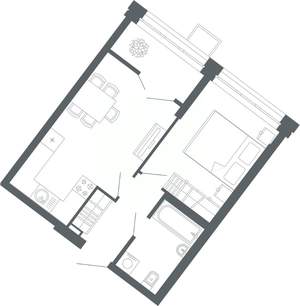 1-к квартира, вторичка, 42м2, 16/27 этаж
