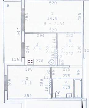 2-к квартира, вторичка, 48м2, 4/12 этаж