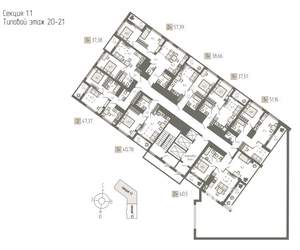 1-к квартира, вторичка, 41м2, 21/24 этаж