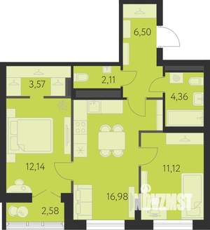 2-к квартира, вторичка, 59м2, 8/31 этаж