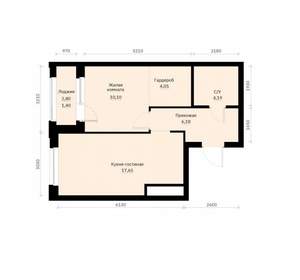 1-к квартира, вторичка, 44м2, 10/30 этаж