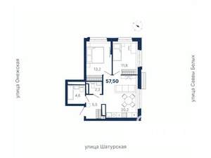 2-к квартира, вторичка, 58м2, 19/21 этаж