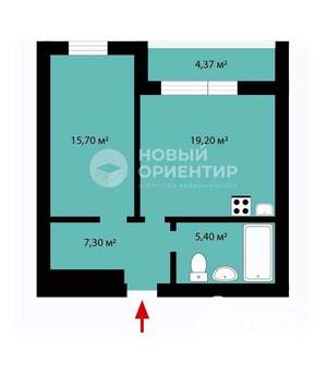1-к квартира, вторичка, 48м2, 3/24 этаж
