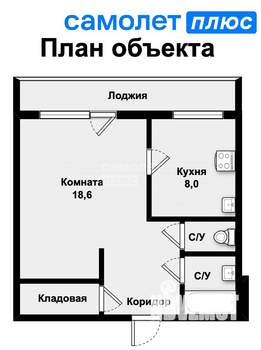 1-к квартира, вторичка, 37м2, 10/14 этаж