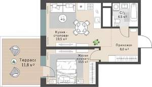 1-к квартира, вторичка, 49м2, 3/29 этаж