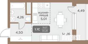 Студия квартира, вторичка, 30м2, 23/24 этаж