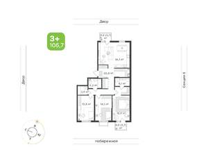3-к квартира, вторичка, 106м2, 2/4 этаж