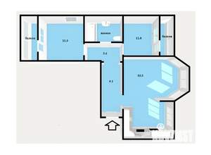2-к квартира, вторичка, 73м2, 5/11 этаж