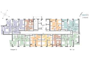 2-к квартира, строящийся дом, 65м2, 14/25 этаж