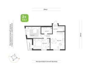 2-к квартира, вторичка, 53м2, 2/24 этаж