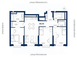 3-к квартира, вторичка, 92м2, 17/29 этаж