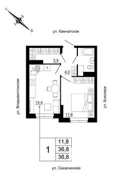 1-к квартира, вторичка, 37м2, 20/24 этаж