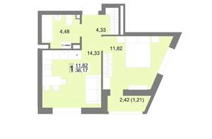 1-к квартира, вторичка, 36м2, 5/22 этаж