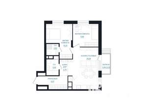 2-к квартира, строящийся дом, 68м2, 4/25 этаж