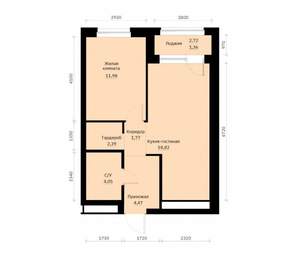 1-к квартира, вторичка, 45м2, 3/30 этаж