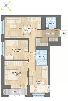 3-к квартира, вторичка, 80м2, 23/26 этаж