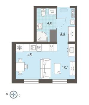 Студия квартира, вторичка, 24м2, 15/15 этаж
