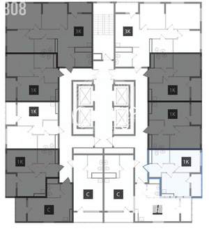 1-к квартира, вторичка, 30м2, 28/31 этаж