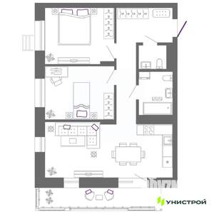 2-к квартира, вторичка, 69м2, 5/5 этаж