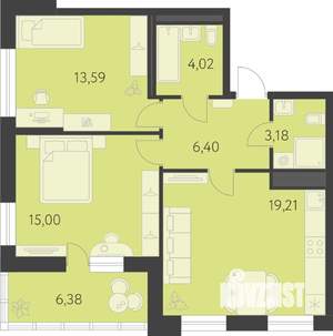 2-к квартира, вторичка, 65м2, 3/25 этаж