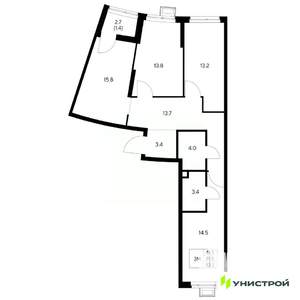 3-к квартира, вторичка, 83м2, 8/31 этаж