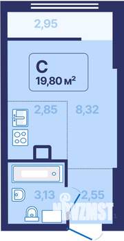 Студия квартира, вторичка, 20м2, 2/27 этаж