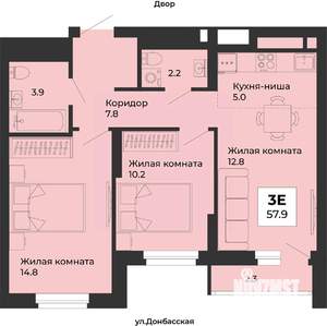 3-к квартира, вторичка, 58м2, 13/25 этаж