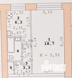 1-к квартира, вторичка, 32м2, 1/9 этаж