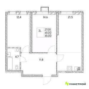 2-к квартира, вторичка, 65м2, 6/31 этаж