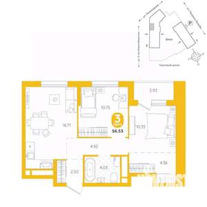 3-к квартира, вторичка, 57м2, 5/24 этаж