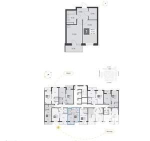 1-к квартира, строящийся дом, 36м2, 10/25 этаж