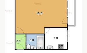 1-к квартира, вторичка, 29м2, 3/5 этаж