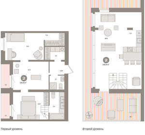 2-к квартира, вторичка, 143м2, 7/16 этаж